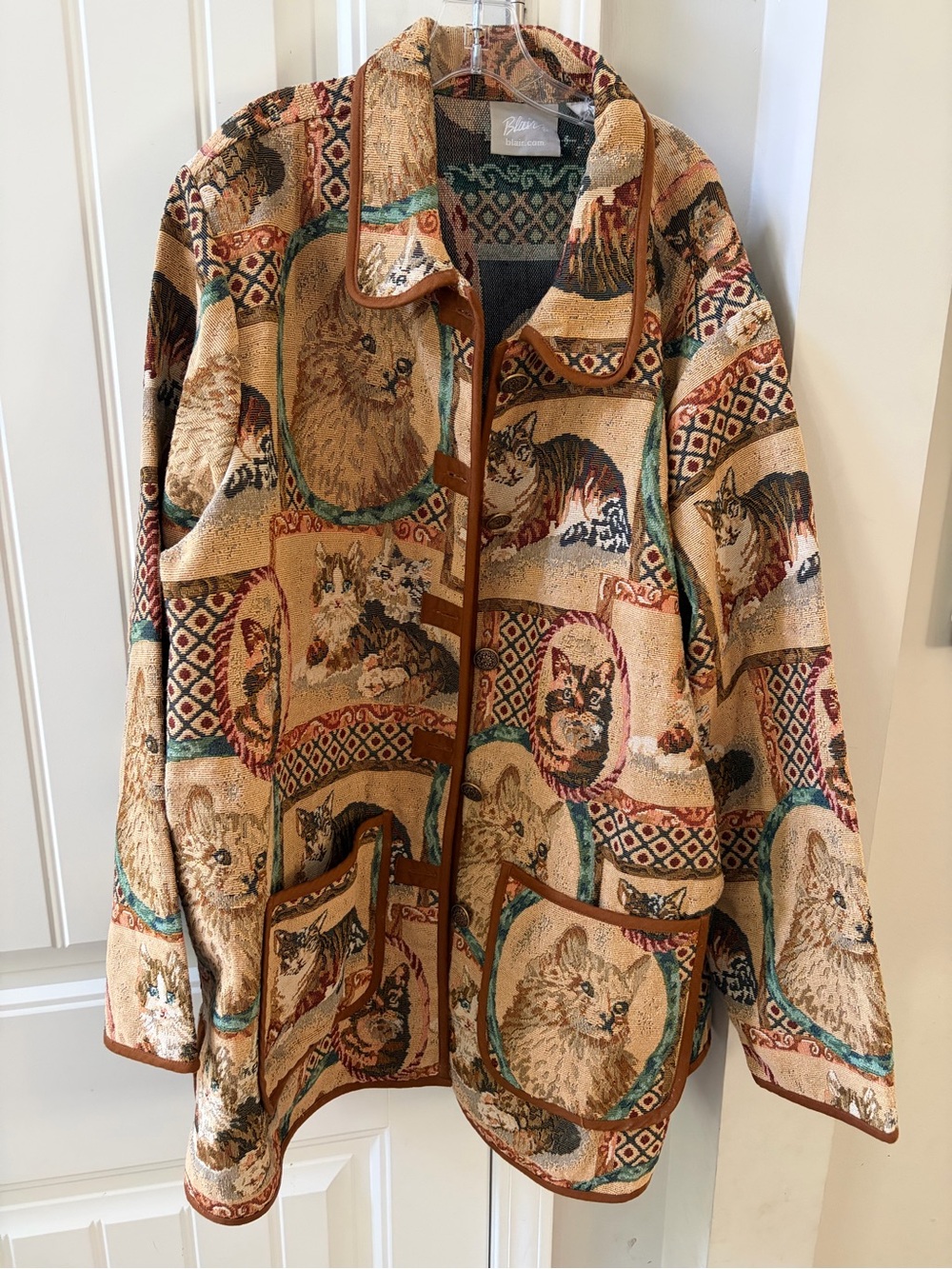 Vintage Blair Cat Tapestry Jacket Sz 2XL